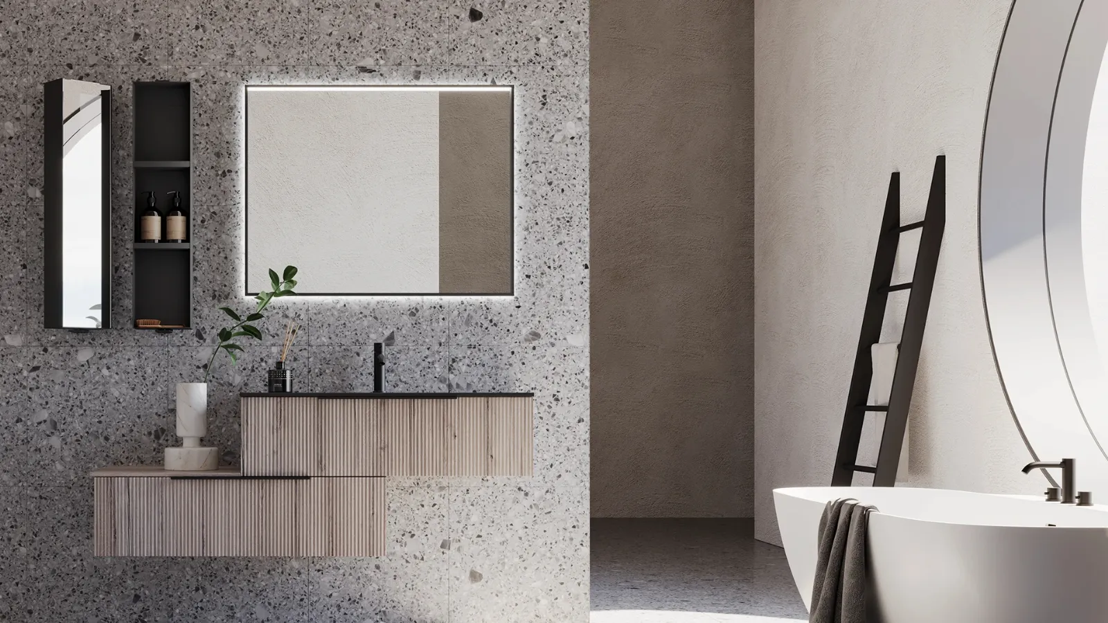 Mobile da Bagno sospeso effetto legno Groove GV01 di Arteba