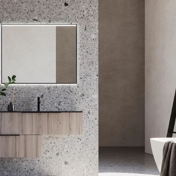 Mobile da Bagno sospeso effetto legno Groove GV01 di Arteba