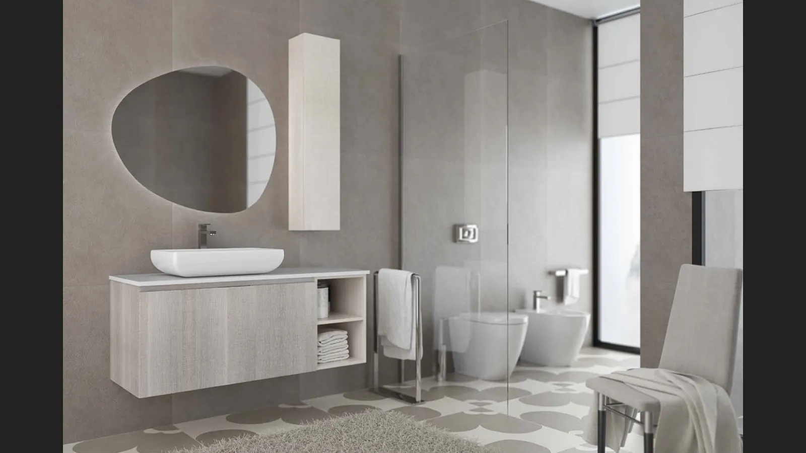 Mobile da bagno sospeso Newsmart NS27 di Artebaa