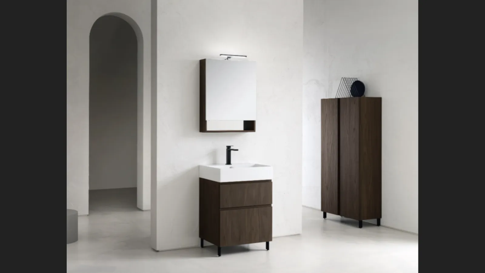 Mobile Bagno da appoggio in nobilitato effetto legno B-GO BG026 di Compab