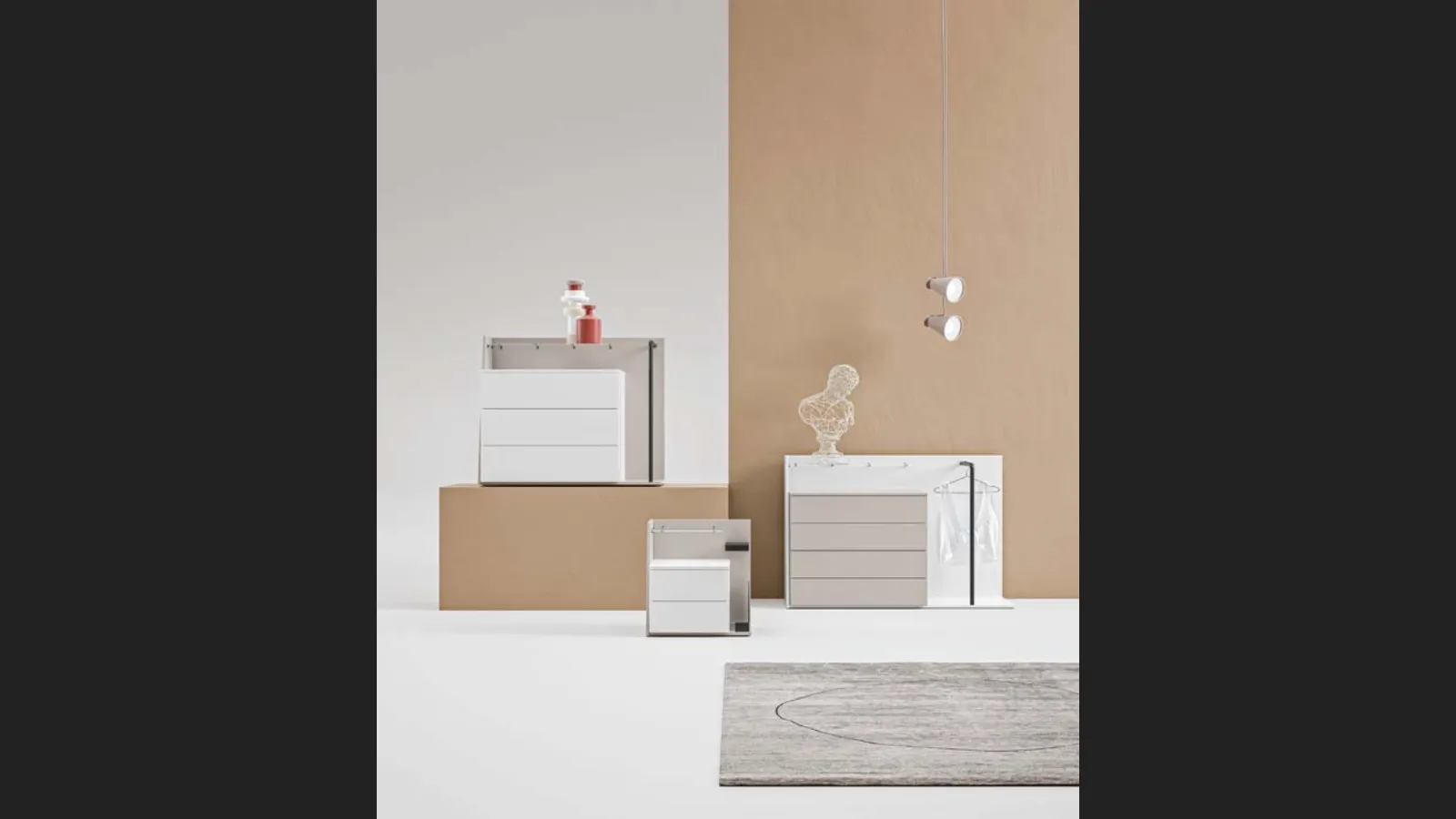 Gruppo Notte moderno originale Lateral con Cover Fly di Marka Total Living