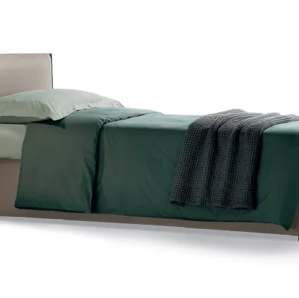 Letto singolo in pelle con testiera Dionisio Standard di Rosini Night