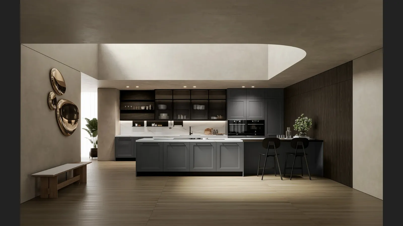 Cucina Moderna con penisola Meg 04 di Arredo3