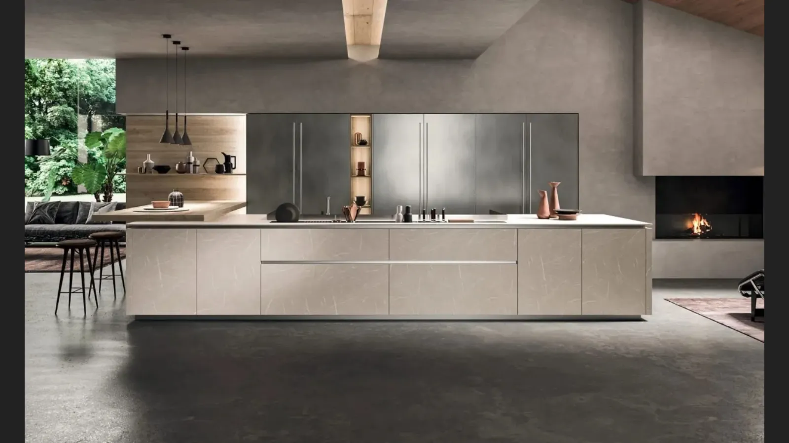 Cucina Moderna con penisola Time 03 di Gentili Cucine