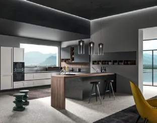 Cucina Moderna con penisola Time 12 in melaminico di Gentili Cucine