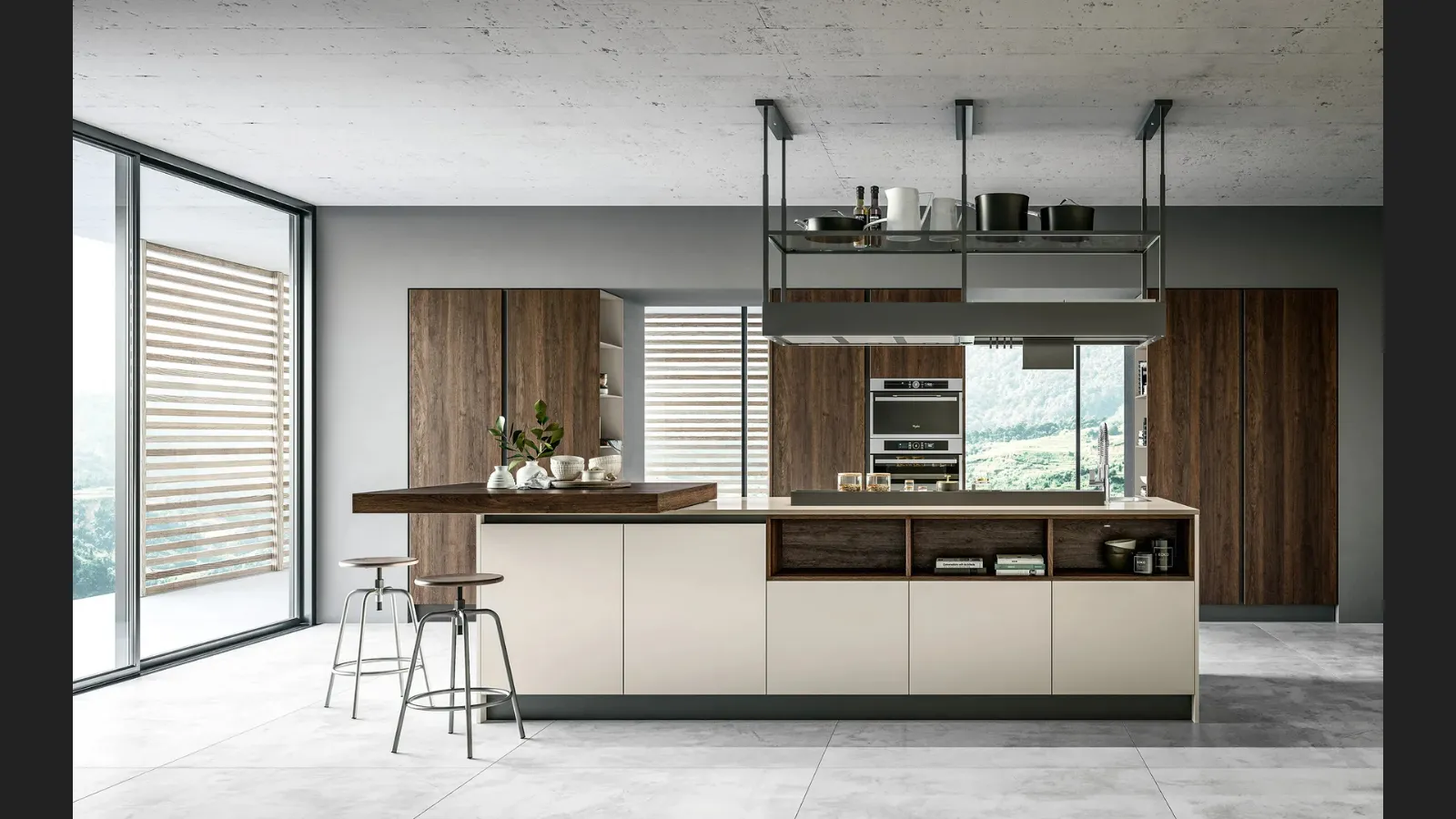 Cucina Moderna con isola Round 01 di Arredo3