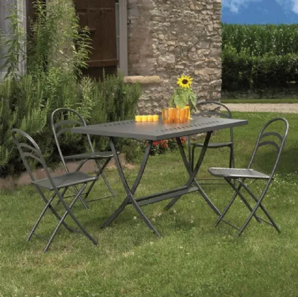 Tavolo da giardino Folding Table in acciaio zincato di La Seggiola